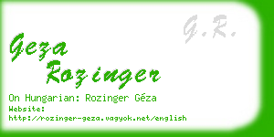 geza rozinger business card